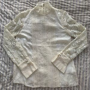 ERDEM x H&M 100% Silk Lace Ivory Top NWOT